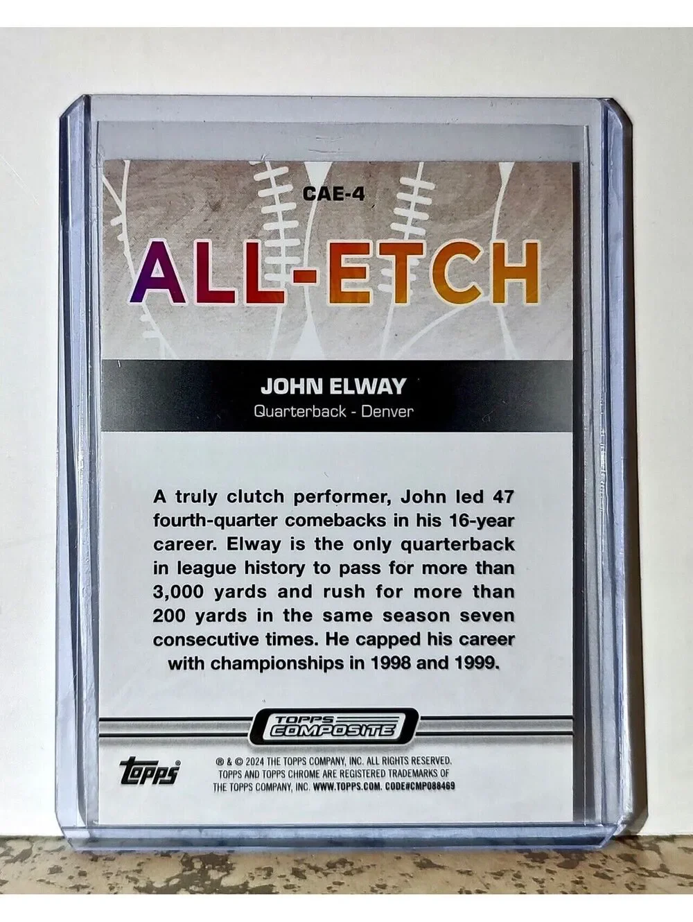 John Elway 2023 Topps Chrome All-Etch NFL #CAE-4 Football Card Denver Broncos